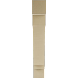 Ekena Millwork - BKTUR055X30X36IMP05RCPR - Timberthane Faux Wood Imperial Style Bracket, Block Ends, 5 1/2"W x 30"D x 36"H, Primed Tan