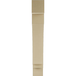 Ekena Millwork - BKTUR055X30X38IMP05RCPR - Timberthane Faux Wood Imperial Style Bracket, Block Ends, 5 1/2"W x 30"D x 38"H, Primed Tan