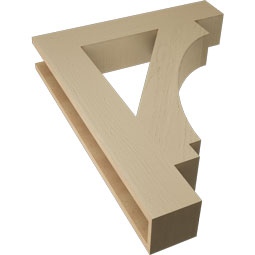 Ekena Millwork - BKTUR055X30X38IMP05RCPR - Timberthane Faux Wood Imperial Style Bracket, Block Ends, 5 1/2"W x 30"D x 38"H, Primed Tan