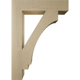 Ekena Millwork - BKTUR055X30X42IMP05RCPR - Timberthane Faux Wood Imperial Style Bracket, Block Ends, 5 1/2"W x 30"D x 42"H, Primed Tan