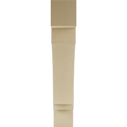 Ekena Millwork - BKTUR055X32X32IMP05RCPR - Timberthane Faux Wood Imperial Style Bracket, Block Ends, 5 1/2"W x 32"D x 32"H, Primed Tan