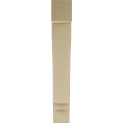 Ekena Millwork - BKTUR055X32X38IMP05RCPR - Timberthane Faux Wood Imperial Style Bracket, Block Ends, 5 1/2"W x 32"D x 38"H, Primed Tan