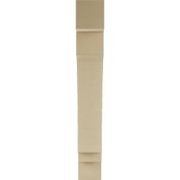 Ekena Millwork - BKTUR055X32X40IMP05RCPR - Timberthane Faux Wood Imperial Style Bracket, Block Ends, 5 1/2"W x 32"D x 40"H, Primed Tan