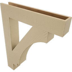 Ekena Millwork - BKTUR055X32X40IMP05RCPR - Timberthane Faux Wood Imperial Style Bracket, Block Ends, 5 1/2"W x 32"D x 40"H, Primed Tan