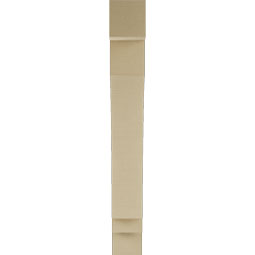 Ekena Millwork - BKTUR055X32X44IMP05RCPR - Timberthane Faux Wood Imperial Style Bracket, Block Ends, 5 1/2"W x 32"D x 44"H, Primed Tan