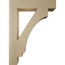 Ekena Millwork - BKTUR055X32X44IMP05RCPR - Timberthane Faux Wood Imperial Style Bracket, Block Ends, 5 1/2"W x 32"D x 44"H, Primed Tan