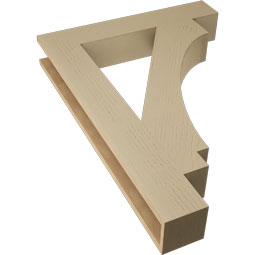 Ekena Millwork - BKTUR055X32X44IMP05RCPR - Timberthane Faux Wood Imperial Style Bracket, Block Ends, 5 1/2"W x 32"D x 44"H, Primed Tan