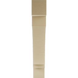Ekena Millwork - BKTUR055X34X34IMP05RCPR - Timberthane Faux Wood Imperial Style Bracket, Block Ends, 5 1/2"W x 34"D x 34"H, Primed Tan