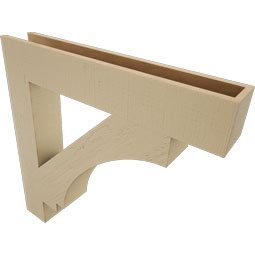 Ekena Millwork - BKTUR055X34X34IMP05RCPR - Timberthane Faux Wood Imperial Style Bracket, Block Ends, 5 1/2"W x 34"D x 34"H, Primed Tan