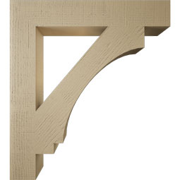 Ekena Millwork - BKTUR055X34X38IMP05RCPR - Timberthane Faux Wood Imperial Style Bracket, Block Ends, 5 1/2"W x 34"D x 38"H, Primed Tan