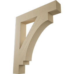 Ekena Millwork - BKTUR055X34X40IMP05RCPR - Timberthane Faux Wood Imperial Style Bracket, Block Ends, 5 1/2"W x 34"D x 40"H, Primed Tan