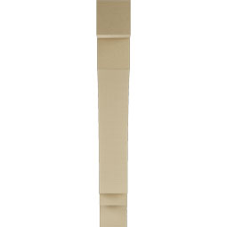 Ekena Millwork - BKTUR055X34X42IMP05RCPR - Timberthane Faux Wood Imperial Style Bracket, Block Ends, 5 1/2"W x 34"D x 42"H, Primed Tan