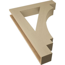 Ekena Millwork - BKTUR055X34X46IMP05RCPR - Timberthane Faux Wood Imperial Style Bracket, Block Ends, 5 1/2"W x 34"D x 46"H, Primed Tan