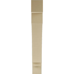Ekena Millwork - BKTUR055X36X40IMP05RCPR - Timberthane Faux Wood Imperial Style Bracket, Block Ends, 5 1/2"W x 36"D x 40"H, Primed Tan