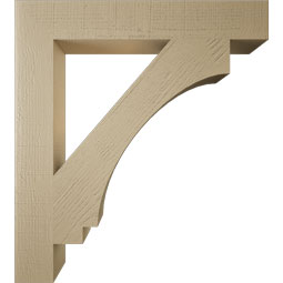 Ekena Millwork - BKTUR055X36X40IMP05RCPR - Timberthane Faux Wood Imperial Style Bracket, Block Ends, 5 1/2"W x 36"D x 40"H, Primed Tan