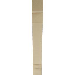 Ekena Millwork - BKTUR055X36X42IMP05RCPR - Timberthane Faux Wood Imperial Style Bracket, Block Ends, 5 1/2"W x 36"D x 42"H, Primed Tan