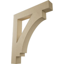 Ekena Millwork - BKTUR055X36X42IMP05RCPR - Timberthane Faux Wood Imperial Style Bracket, Block Ends, 5 1/2"W x 36"D x 42"H, Primed Tan