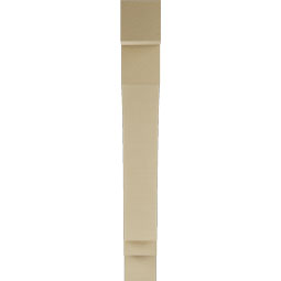 Ekena Millwork - BKTUR055X36X44IMP05RCPR - Timberthane Faux Wood Imperial Style Bracket, Block Ends, 5 1/2"W x 36"D x 44"H, Primed Tan