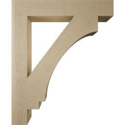 Ekena Millwork - BKTUR055X36X44IMP05RCPR - Timberthane Faux Wood Imperial Style Bracket, Block Ends, 5 1/2"W x 36"D x 44"H, Primed Tan