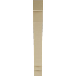 Ekena Millwork - BKTUR055X36X48IMP05RCPR - Timberthane Faux Wood Imperial Style Bracket, Block Ends, 5 1/2"W x 36"D x 48"H, Primed Tan