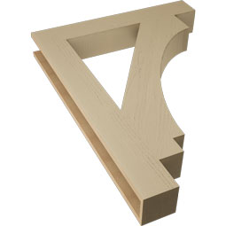 Ekena Millwork - BKTUR055X36X48IMP05RCPR - Timberthane Faux Wood Imperial Style Bracket, Block Ends, 5 1/2"W x 36"D x 48"H, Primed Tan