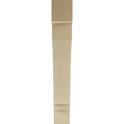 Ekena Millwork - BKTUR055X38X38IMP05RCPR - Timberthane Faux Wood Imperial Style Bracket, Block Ends, 5 1/2"W x 38"D x 38"H, Primed Tan