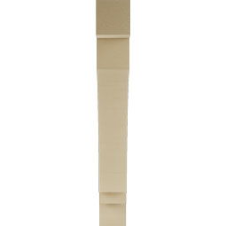 Ekena Millwork - BKTUR055X38X42IMP05RCPR - Timberthane Faux Wood Imperial Style Bracket, Block Ends, 5 1/2"W x 38"D x 42"H, Primed Tan