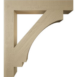 Ekena Millwork - BKTUR055X38X42IMP05RCPR - Timberthane Faux Wood Imperial Style Bracket, Block Ends, 5 1/2"W x 38"D x 42"H, Primed Tan