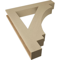 Ekena Millwork - BKTUR055X38X42IMP05RCPR - Timberthane Faux Wood Imperial Style Bracket, Block Ends, 5 1/2"W x 38"D x 42"H, Primed Tan