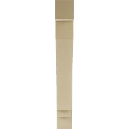 Ekena Millwork - BKTUR055X38X44IMP05RCPR - Timberthane Faux Wood Imperial Style Bracket, Block Ends, 5 1/2"W x 38"D x 44"H, Primed Tan