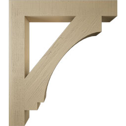 Ekena Millwork - BKTUR055X38X44IMP05RCPR - Timberthane Faux Wood Imperial Style Bracket, Block Ends, 5 1/2"W x 38"D x 44"H, Primed Tan