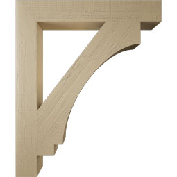 Ekena Millwork - BKTUR055X38X46IMP05RCPR - Timberthane Faux Wood Imperial Style Bracket, Block Ends, 5 1/2"W x 38"D x 46"H, Primed Tan