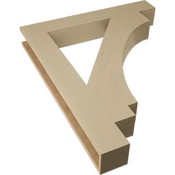 Ekena Millwork - BKTUR055X38X46IMP05RCPR - Timberthane Faux Wood Imperial Style Bracket, Block Ends, 5 1/2"W x 38"D x 46"H, Primed Tan