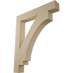Ekena Millwork - BKTUR055X38X46IMP05RCPR - Timberthane Faux Wood Imperial Style Bracket, Block Ends, 5 1/2"W x 38"D x 46"H, Primed Tan
