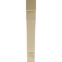 Ekena Millwork - BKTUR055X40X40IMP05RCPR - Timberthane Faux Wood Imperial Style Bracket, Block Ends, 5 1/2"W x 40"D x 40"H, Primed Tan