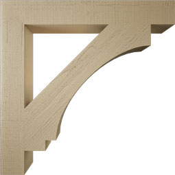 Ekena Millwork - BKTUR055X40X40IMP05RCPR - Timberthane Faux Wood Imperial Style Bracket, Block Ends, 5 1/2"W x 40"D x 40"H, Primed Tan