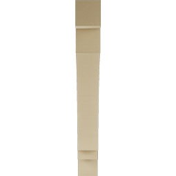 Ekena Millwork - BKTUR055X40X44IMP05RCPR - Timberthane Faux Wood Imperial Style Bracket, Block Ends, 5 1/2"W x 40"D x 44"H, Primed Tan