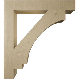 Ekena Millwork - BKTUR055X40X44IMP05RCPR - Timberthane Faux Wood Imperial Style Bracket, Block Ends, 5 1/2"W x 40"D x 44"H, Primed Tan