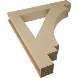 Ekena Millwork - BKTUR055X40X44IMP05RCPR - Timberthane Faux Wood Imperial Style Bracket, Block Ends, 5 1/2"W x 40"D x 44"H, Primed Tan