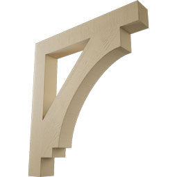 Ekena Millwork - BKTUR055X40X44IMP05RCPR - Timberthane Faux Wood Imperial Style Bracket, Block Ends, 5 1/2"W x 40"D x 44"H, Primed Tan
