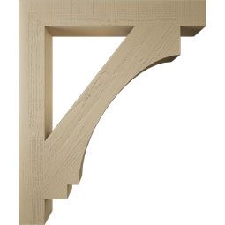 Ekena Millwork - BKTUR055X40X48IMP05RCPR - Timberthane Faux Wood Imperial Style Bracket, Block Ends, 5 1/2"W x 40"D x 48"H, Primed Tan