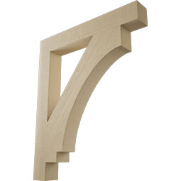 Ekena Millwork - BKTUR055X40X48IMP05RCPR - Timberthane Faux Wood Imperial Style Bracket, Block Ends, 5 1/2"W x 40"D x 48"H, Primed Tan