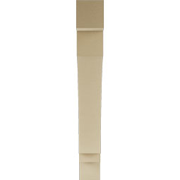 Ekena Millwork - BKTUR055X42X42IMP05RCPR - Timberthane Faux Wood Imperial Style Bracket, Block Ends, 5 1/2"W x 42"D x 42"H, Primed Tan