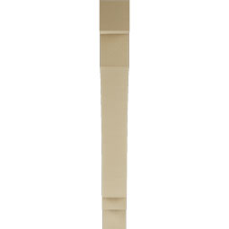 Ekena Millwork - BKTUR055X42X48IMP05RCPR - Timberthane Faux Wood Imperial Style Bracket, Block Ends, 5 1/2"W x 42"D x 48"H, Primed Tan