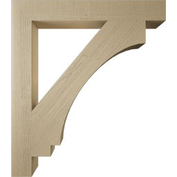 Ekena Millwork - BKTUR055X42X48IMP05RCPR - Timberthane Faux Wood Imperial Style Bracket, Block Ends, 5 1/2"W x 42"D x 48"H, Primed Tan