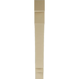 Ekena Millwork - BKTUR055X44X48IMP05RCPR - Timberthane Faux Wood Imperial Style Bracket, Block Ends, 5 1/2"W x 44"D x 48"H, Primed Tan