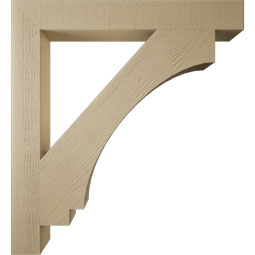 Ekena Millwork - BKTUR055X44X48IMP05RCPR - Timberthane Faux Wood Imperial Style Bracket, Block Ends, 5 1/2"W x 44"D x 48"H, Primed Tan