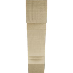 Ekena Millwork - BKTUR035X14X14IMP06RCPR - Timberthane Faux Wood Imperial Style Bracket, Slat Ends, 3 1/2"W x 14"D x 14"H, Primed Tan
