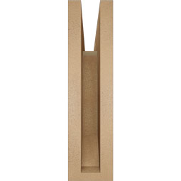 Ekena Millwork - BKTUR035X14X14IMP06RCPR - Timberthane Faux Wood Imperial Style Bracket, Slat Ends, 3 1/2"W x 14"D x 14"H, Primed Tan