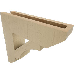 Ekena Millwork - BKTUR035X14X14IMP06RCPR - Timberthane Faux Wood Imperial Style Bracket, Slat Ends, 3 1/2"W x 14"D x 14"H, Primed Tan